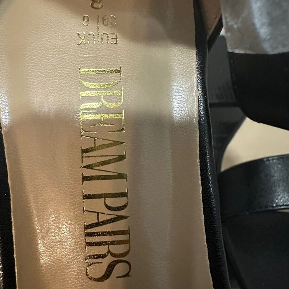 Dream Pairs Women's Low-Chunk Heel Pump Sandals Size 8 Black women sandal new - Picture 4 of 4